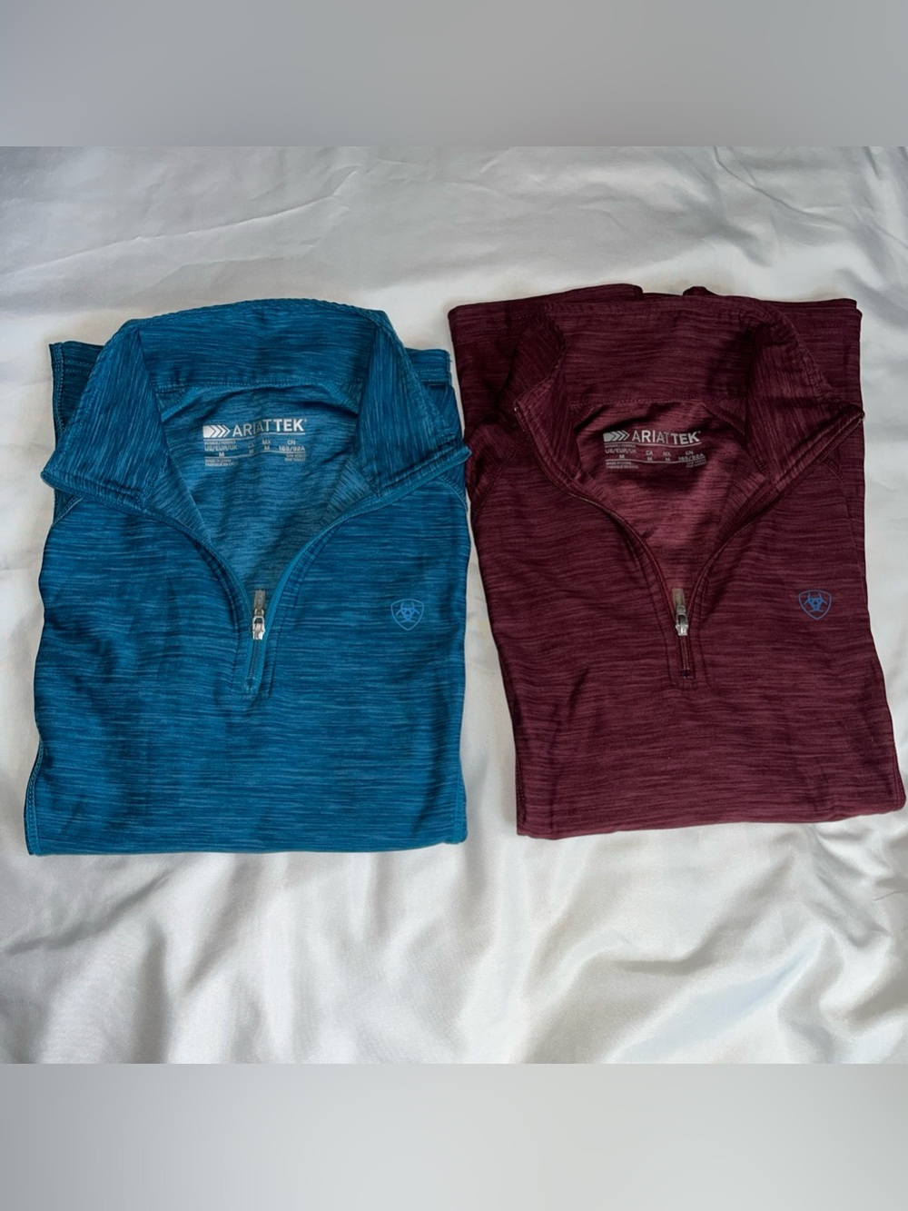 Lot 2 Ariat Tek Women's Laguna 1/4 Zip Pullover Medium Equestrian Athletic Top - Picture 1 of 7